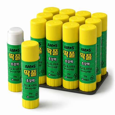 딱풀 아모스 1팩(12개입), 35g, 12개