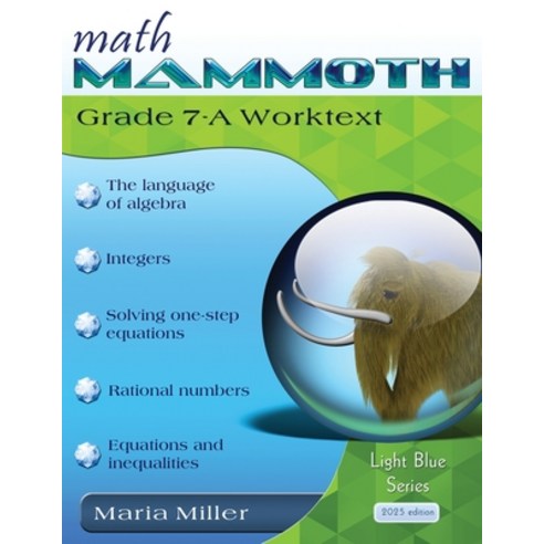 (영문도서)Math Mammoth Grade 7-A Worktext Paperback, Math Mammoth, English, 9781954379190