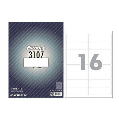 폼텍 라벨지 LS-3107 100매, 100개