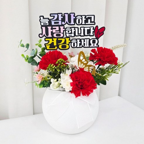 꼬시상점 카네이션화분, 1개, 조화화분D