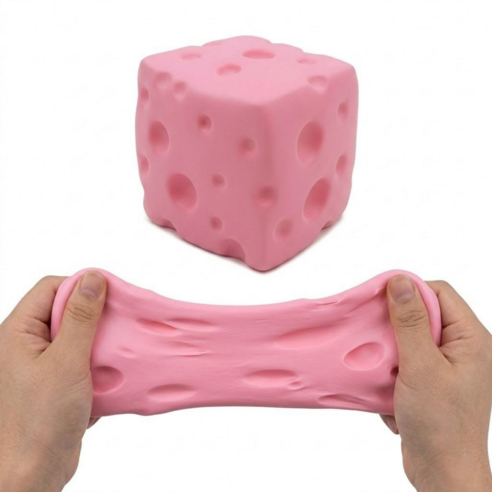 대왕 치즈빵 슬랑이 슬라임 피젯토이 초대형 8.5cm 스트레스볼 스퀴시 치즈 블루베리 딸기, 딸기 핑크 말랑이, 0.4kg, 1개