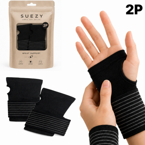 SUEZY 헬스 골프 데일리 슬림 손목보호대 2P