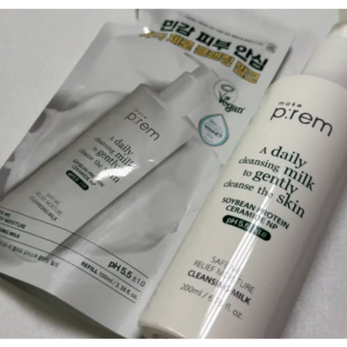 메이크프렘 세이프 미 릴리프 모이스처 클렌징 밀크 200ml (+리필팩1... 솔직 후기 | 피부 타입별 분석 - 상품 이미지 2