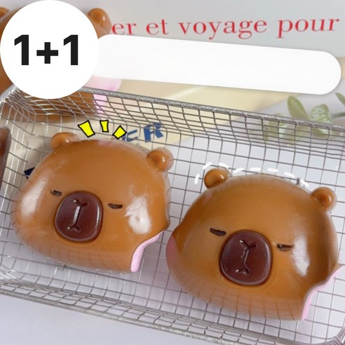 케이크 카피바라말랑이 스퀴시 스퀴지, CAPIBARA CAKE, 2개
