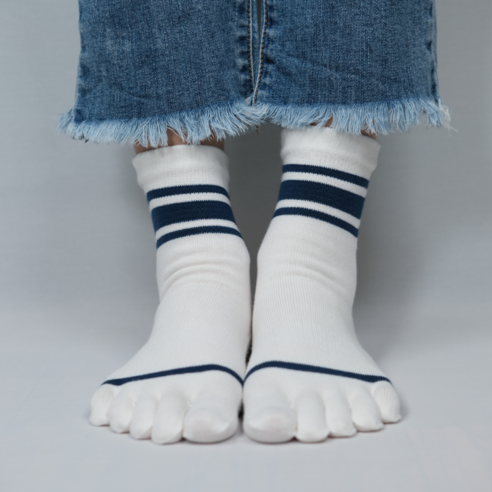 노블삭스 여성 발가락양말 중목 면100% 데일리 스포츠 삭스