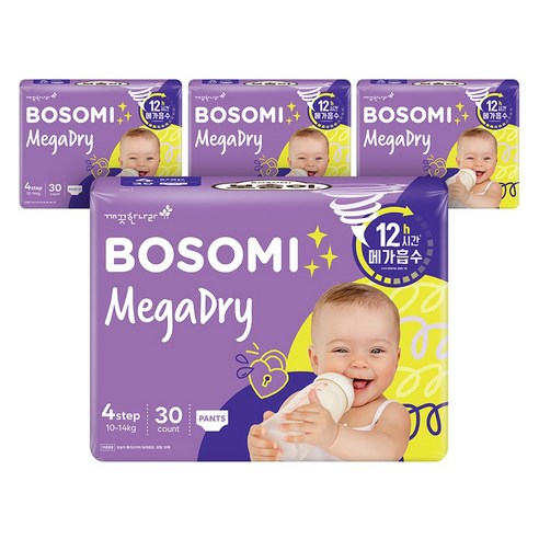 보솜이 메가드라이 팬티형 기저귀 공용, 4단계, 120매