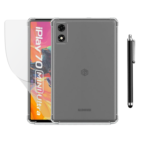 ALLDOCUBE Iplay70 Mini Ultra 투명 범퍼 케이스 + 저반사 액정필름 + 터치펜, 1개