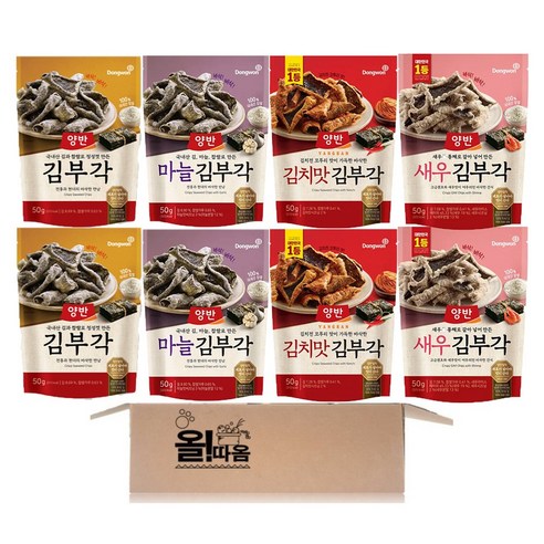 동원 양반 김부각 50g 2입+마늘 김부각 50g 2입+김치맛 김부각 50g 2입+새우 김부각 50g 2입
