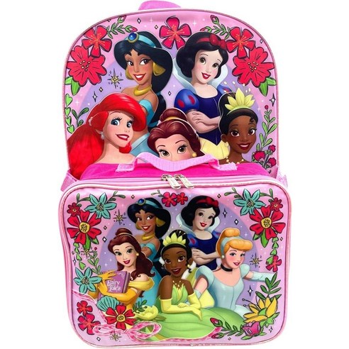 Disney Princess 16 Inch Girl's Backpack With Removable Lunch Box Set ...