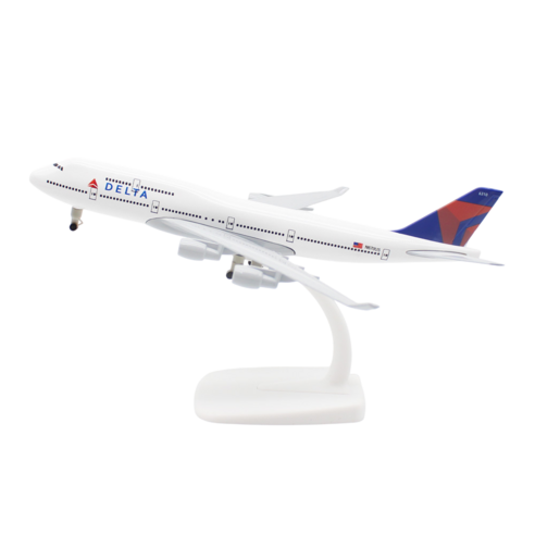 JJC 비행기 모형 16cm 1:400 ~ 20cm 1:300 다이캐스트 장식용 소형 모형항공기, 1개, 델타항공 B747 - 1:300 - 20cm