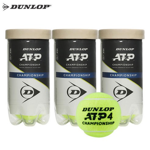 던롭 ATP 챔피언쉽 시합구 캔볼 3캔 6개입 테니스공, 3캔_6개입, 3개