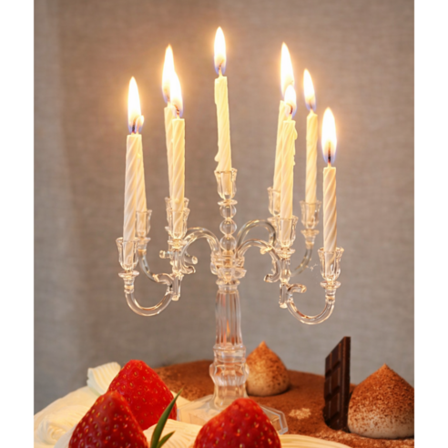 생일케이크초 생일파티 기념일 프로포즈 로맨틱캔들, 1개, 촛대캔들세트