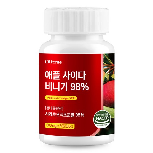 애플 사이다 비니거 사과초모식초 98% 애사비, 1개, 60정