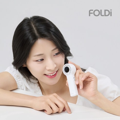폴디 미니 손풍기 휴대용 핸디 핸드 100단 조절 선풍기, 밀키팝