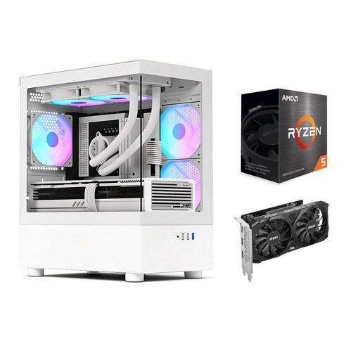 국대PC ALL신품 라이젠5 5500 16GB NVME512GB RTX3050 600W 화이트케이스 윈도우설치 문서프로그램 원클릭복구내장, 윈도우 11 프로, 512GB, 지포스 RTX 3050, Ryzen5-5500