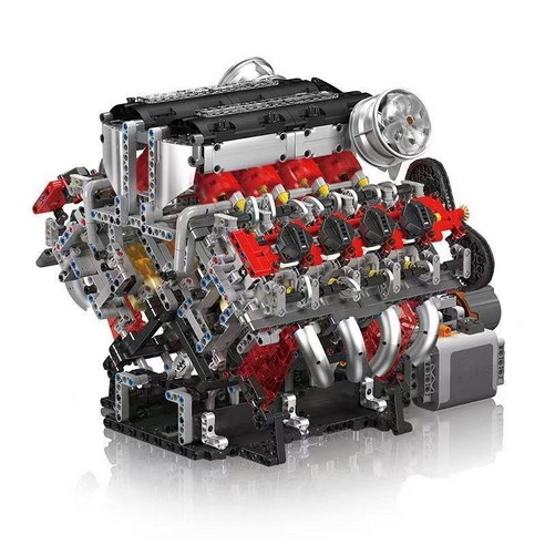 슈퍼카 엔진 모형 V8 V12 전동 리모컨 블록 조립 완구, 1개, V8페라리