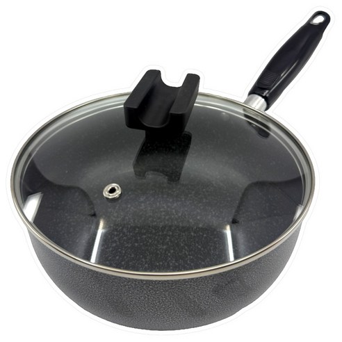 써니 편수냄비 양은 라면 짜장 냄비 국산 코팅, 24cm, 블랙, 1개