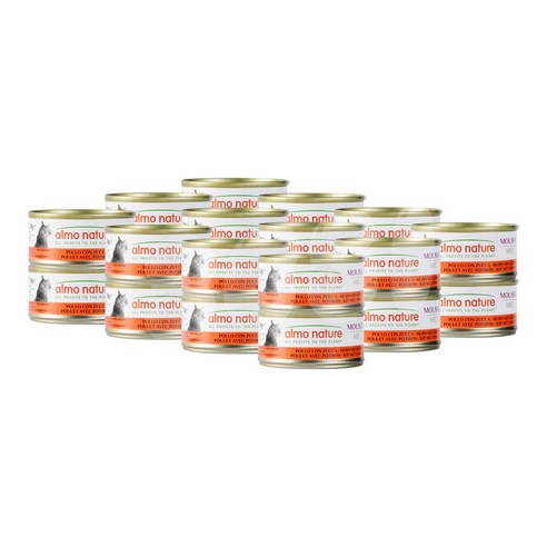 알모네이쳐 무스 고양이 주식캔 습식사료, 닭+호박, 70g, 24개