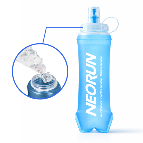네오런 와이드입구 러닝물병 소프트 플라스크, 1개, 500ml, 라이트 블루