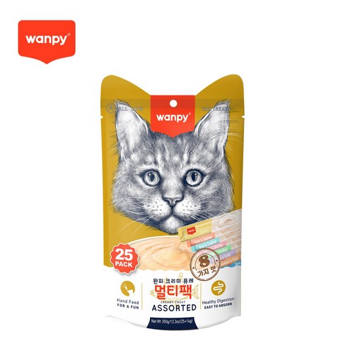 완피 크리미 퓨레 짜먹는 고양이 간식, 350g, 1개, 멀티팩