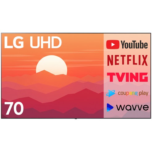 LG전자 70인치 울트라HD UHD 4K 스마트 LED TV 70UP7570 넷플릭스 디즈니 유튜브 미러링, 방문설치, 벽걸이형
