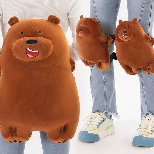 방댕이 스키 스노우보드 캐릭터 보호대, 갈색곰, 세트(엉덩이+무릎), 1개