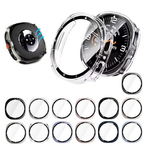 오르몽트 갤럭시워치8 PC강화유리 풀커버 베젤 올인원 40mm 44mm 호환 보호커버 보호케이스 초경량, 라이트퍼플