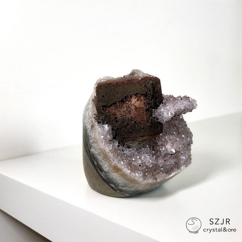 石至晶日SZJR crystal&ore 紫水晶晶鎮正六角方解石二次結晶獨特擺飾, 1