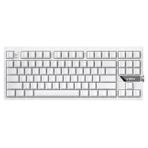 브이지엔 V87 V2 RGB 플래그십 커스텀 87키 3모드 유무선 기계식 키보드, 제조사축, 파워 골드축, 화이트