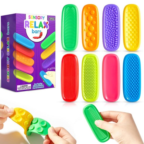 마크라쏭 흡착판 실리콘 릴렉스바 8색 감각 피젯토이 아동 성인 감각통합 교구 ADHD 정서안정 주의 집중력 향상