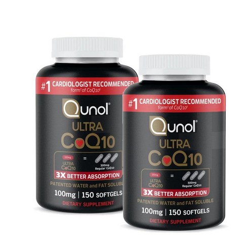 Qunol 퀴놀 울트라 코큐텐 Ultra CoQ10 100mg 150캡슐, 150정, 2개