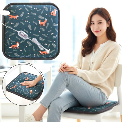 마미앤 극세사 전기방석 의자 애견 온열방석 매트, 사막여우