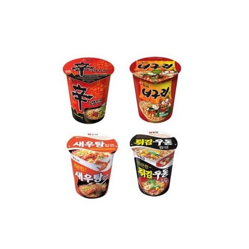 소컵 신라면4입+튀김우동4입+얼큰너구리4입+새우탕4입