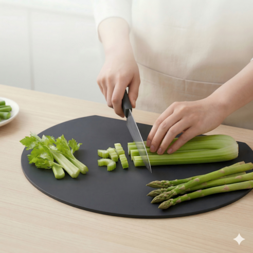 칼집 안나는 색배임없는 항균 TPU 도마, 1개, 블랙