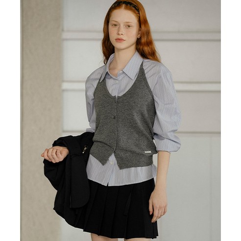 노운베러 데일리 울 블렌드 홀터 니트 베스트