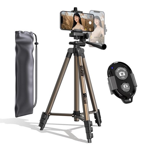 케어밀리 최대 125cm 프리미엄 스마트폰 삼각대 풀세트, 1개, 브론즈, SEL-WT3130