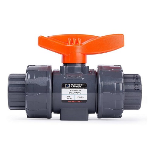 하이드로실 카플란 3/4인치 PVC 트루 유니온 볼 밸브 풀 포트 ASTM F1970 EPDM 오링 및 리버서블 PTFE 시트 ...