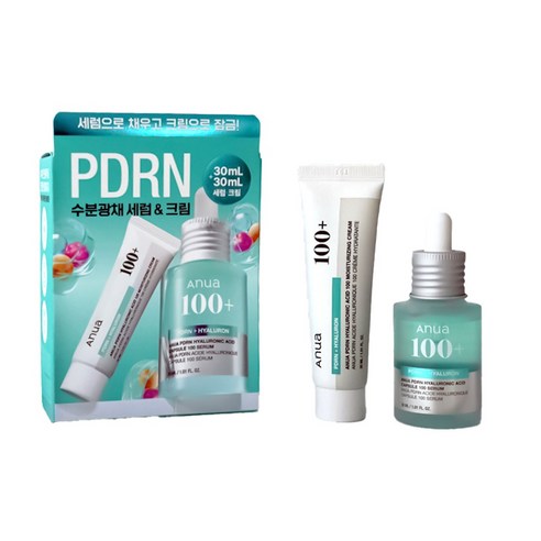 아누아 피디알엔 히알루론산 캡슐 100 세럼 30mL+피디알엔 히알루론산 100 수분 크림 30ml 세트, 1세트