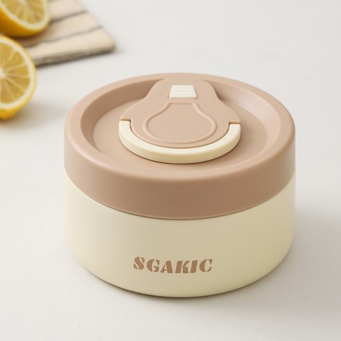 SGAKIC 진공 직장인 보온 도시락통 스텐도시락 480ml, 화이트, 1개