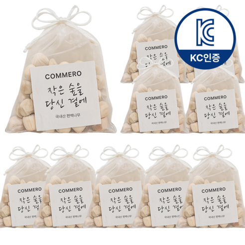 코메로 국산 편백나무 큐브 방향주머니 자연 한 줌 편백 방향제 가정용 선물용, 40g, 10개
