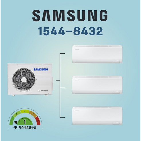 삼성 2IN1 3IN1 벽걸이 에어컨 무풍 1등급 인버터 올인원, 일반배관형, 6평+6평+6평