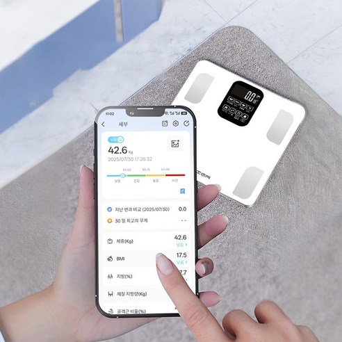 MIGA 스마트 가정용 블루투스 LCD 강화유리 인바디 체지방 체중계 이미지 4