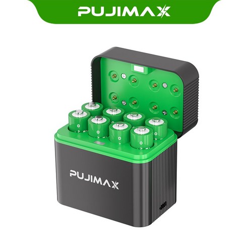 PUJIMAX 스마트 건전지 충전기 리튬배터리 충전함 배터리 8개 포함 AA 4255mWh 고용량 지능형 과충전 방지 멀티 디바이스 호환 L811, 1개