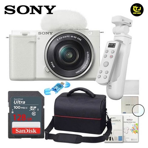 소니 정품 ZV-E10+16-50mm / 아이리버 슈팅그립 패키지 8종세트 / 128G+슈팅그립 / TJ, 화이트