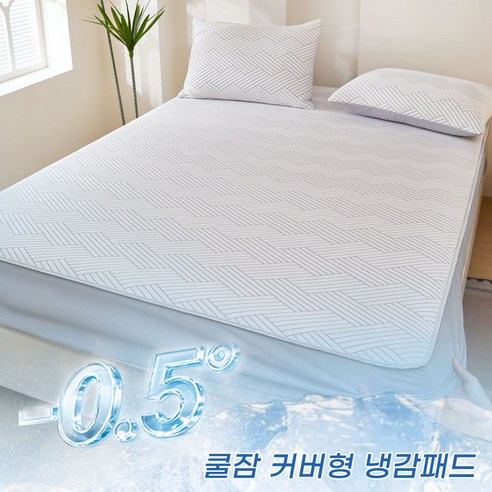 Roomxyd 냉감패드 매트리스 커버 쿨매트 커버형 PE 냉감 침대패드