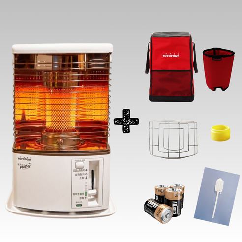 따스함과 안전을 모두 갖춘 토요토미 반사식 등유 난로 세트