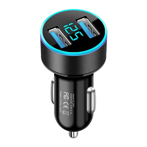모가비 퀵차지 3.0 듀얼 고속 차량용 충전기 USB C타입 충전기 2 포트, 블랙, A타입  ( USB +USB )
