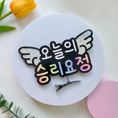 새벽별공방 오늘의 승리요정 토퍼 머리핀 야구 축구 농구 배구 직관 스포츠 응원용품, 1개