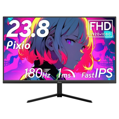 Pixio PX248 Prime Plus Black 게이밍 모니터 23.8인치 180Hz FHD Fast IPS 2년 보증, 1cm, 상세페이지 참조