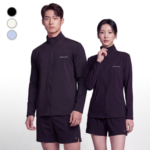 오로라선데이 퓨어리브 남녀공용 스탠다드핏 집업 래쉬가드 상하의세트